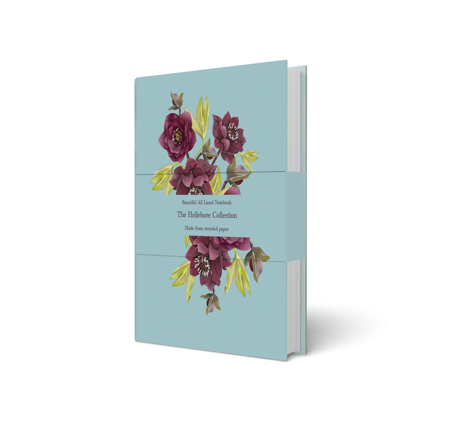 A5 floral notebook featuring hellebore illustrations from Cathy Whittall Artist