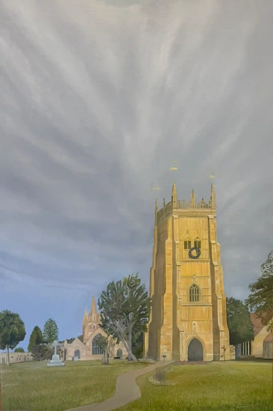 Evesham Abbey | Original Oil Painting | Historic Worcestershire Art