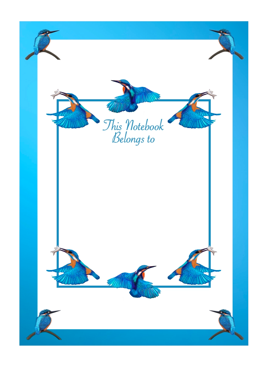 A5 Kingfisher notebook illustrated by Cathy Whittall Artist and made from recycled paper