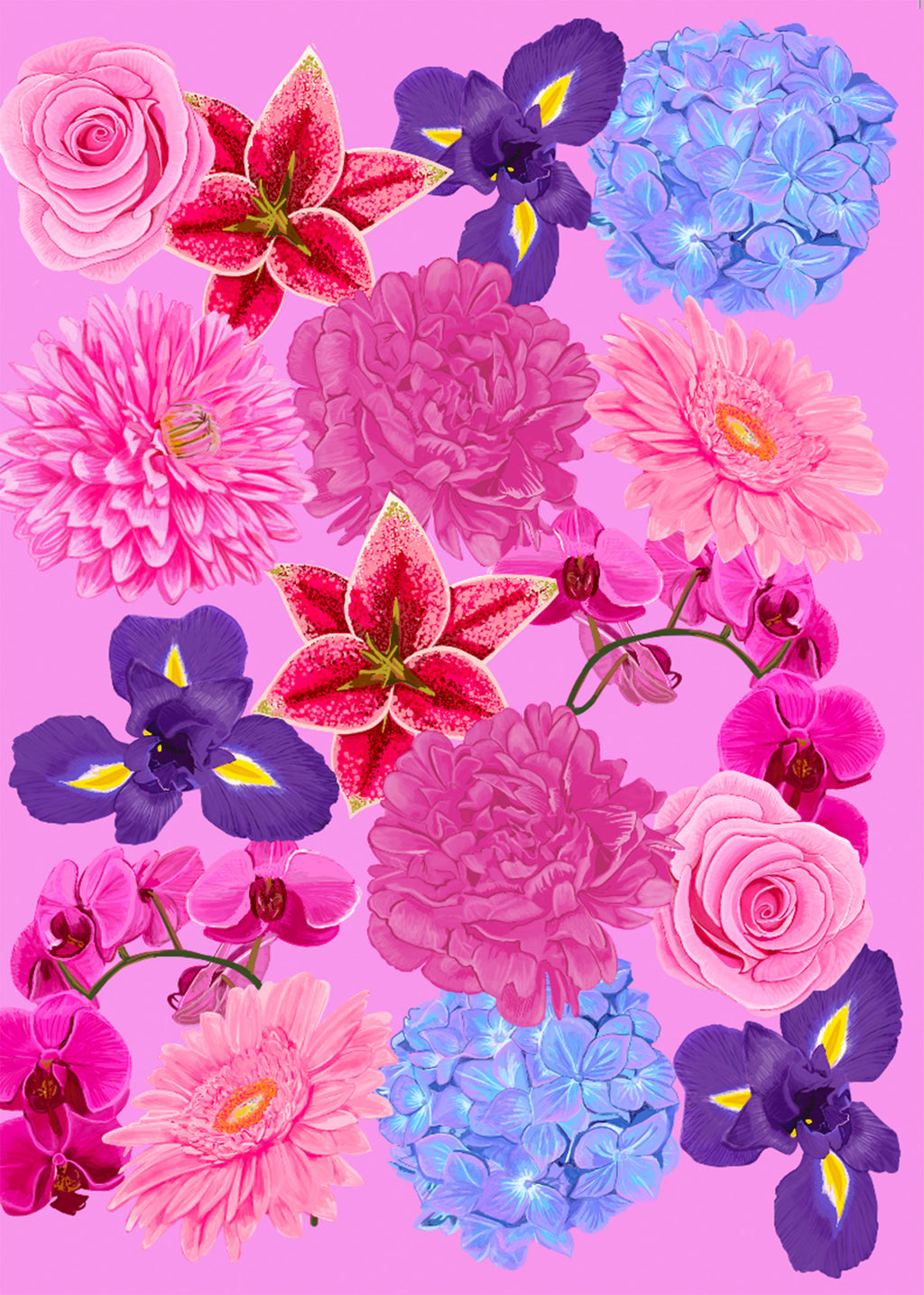 A5 floral notebook illustrated by Cathy Whittall and made from recycled paper