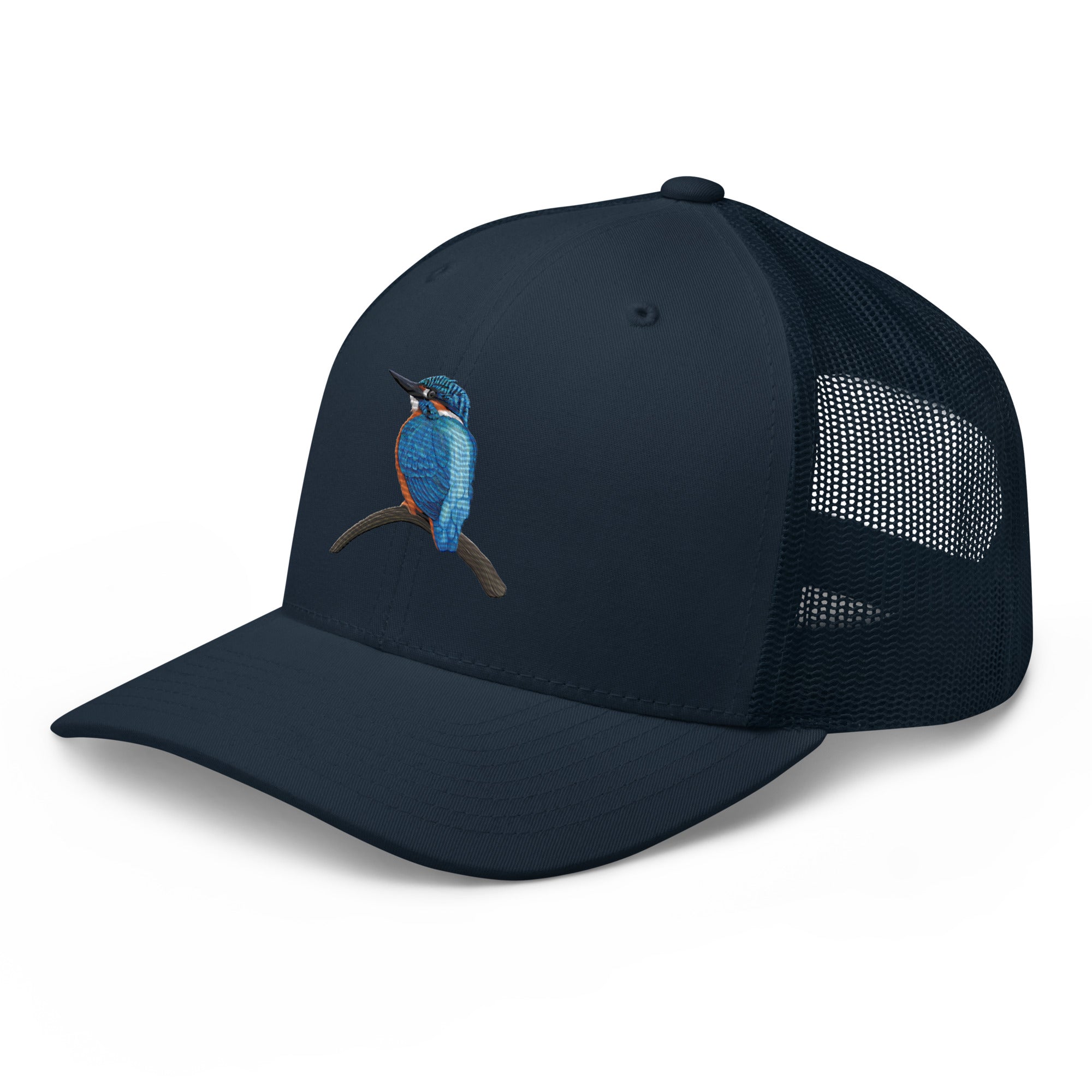 Embroidered Navy Blue Kingfisher Trucker Cap